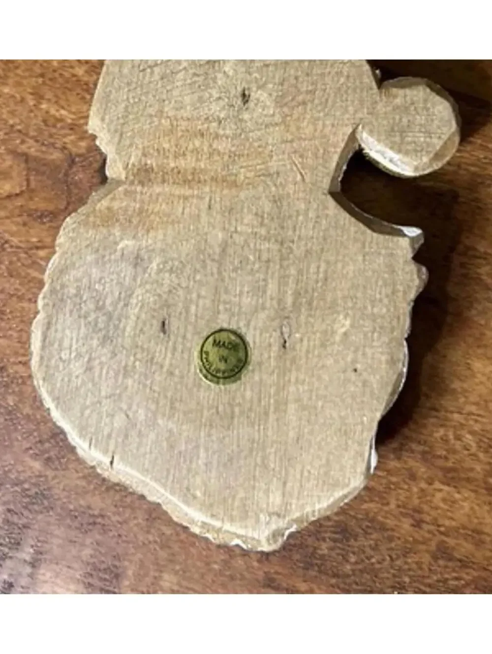Hand-Carved Wooden Santa Claus Christmas Ornament Made in Phillipines